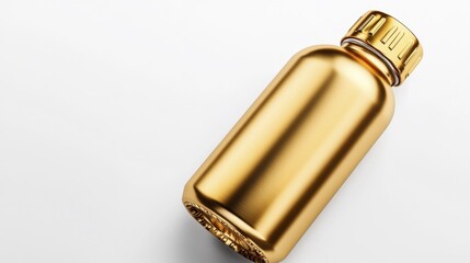 Gold Water Bottle Mockup. Generative AI