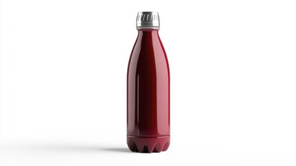 Maroon water bottle mockup isolated on white background. Generative AI