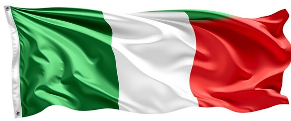 Isolated vector illustration of a waving Italian flag on white background, waving, country