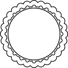 Scalloped Heart Frame Vector | Romantic Border, Cute Label & Love-Themed Icon