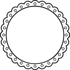 Scalloped Heart Frame Vector | Romantic Border, Cute Label & Love-Themed Icon