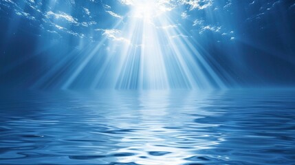 Heavenly sunbeams on tranquil water