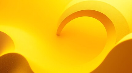 Obraz premium Yellow Paper Curls – Abstract Folded Texture with Bold Shadows