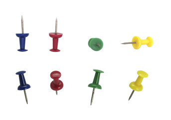 Set of paper pins on transparent background png file