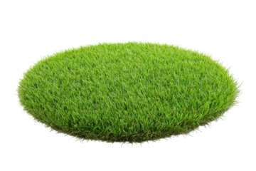 Lush grass platform isolated on PNG transparent background, cut out