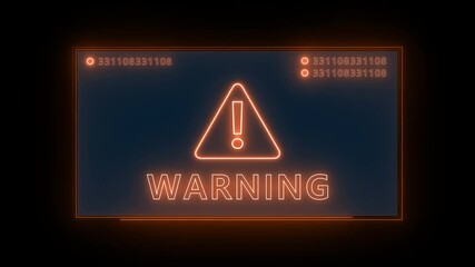 Warning security breach computer hacking warning message hacked Warning symbol on the screen privacy protection data hacking malware virus Danger sign. attack defense network system hacked warning