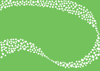 Fototapeta premium ハート柄の背景 緑系の単色 白抜き ハート