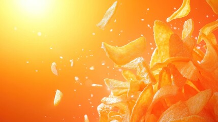 Golden Potato Chips Explosion: A Burst of Flavor and Texture