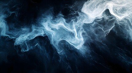 Obraz premium White blue black blurred abstract gradient on dark grainy background, glowing light, large banner size -