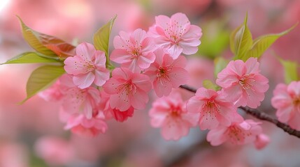 Delicate pink cherry blossoms