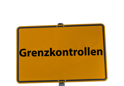 Grenzkontrollen Schild freigestellt