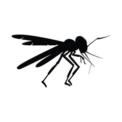 Mosquito vector icon in flat style black color silhouette