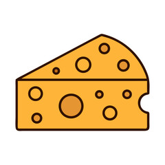 Cheese Slice with Round Holes Icon Design