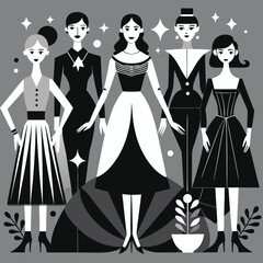 Unique Cloth Silhouette Stylized Black Clothing Icons Set – Minimalist Fashion Design Elements Modern Black Clothing Icon Pack – Stylish Silhouettes for Fashion Projects