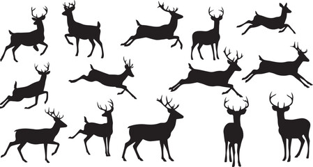 deer silhouettes vector