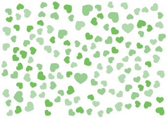 ハート柄の背景 緑系の3色 ハート