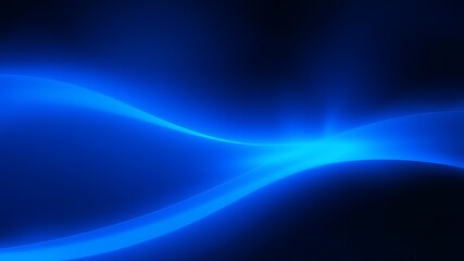Abstract glowing blue wavy lines on a dark background