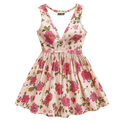 Obraz premium Floral summer dress fashion showcase studio clothing photography bright elegant vibes