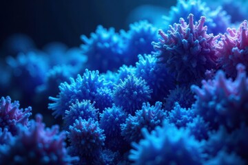 Fototapeta premium Electric blue bubble pattern resembling a coral reef, ocean, electric blue