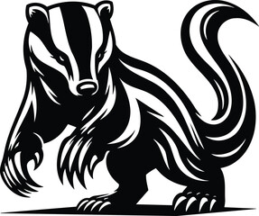 Defiant badger silhouette with raised claws and arched back