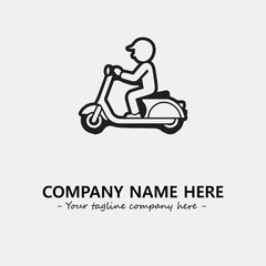 Fototapeta premium Scooter silhouette illustration black and white for logo company vector image 