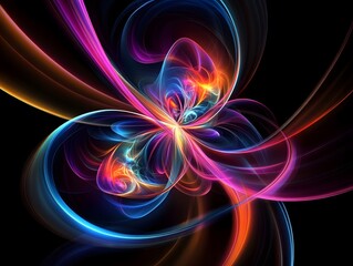 Abstract fractal design with swirling colors and ethereal patterns.