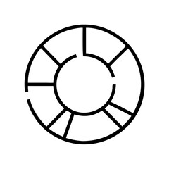 Fototapeta premium Color Wheel with Segment Divisions Icon Design