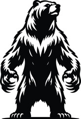 Isolated silhouette of a bear standing upright © dinil