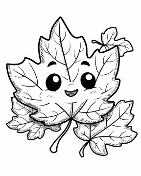 Canada Day coloring page for toddlers &ndash; smiling maple leaf