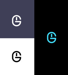 Elegant monogram logo design variations circle, letter GM or MG