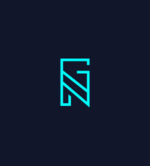 GN Letter Logo Design, Minimalist Branding