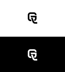 GQ Logo Design Monogram, Minimalist, Black, White, Branding, Identity, Alphabet, Letters, Typography