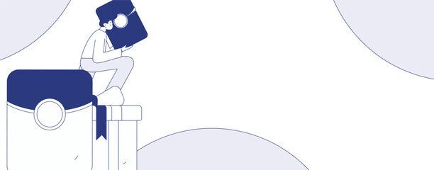 Holiday shopping people doing e-commerce online shopping flat vector concept operation hand drawn illustration
