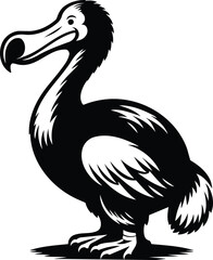 Dodo Bird Silhouette Standing Proudly with Tilted Head © dinil