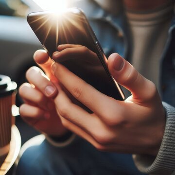 Young male Calling on the Phone - Handsome Man holding a Smartphone and Using it - In Outdoors environment - Business Call on Mobile, City or Nature - Millenials or Zoomers - Technical Generation