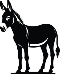 Proud Donkey Silhouette Standing Strong and Alert