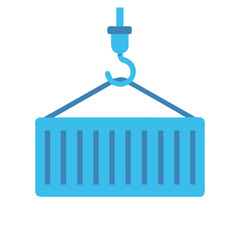 Container Suspended by Hook Crane Icon Design