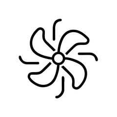 Cooling Fan with Four Blades Icon Design