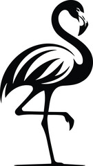 Elegant Flamingo Silhouette Graceful Bird Standing on One Leg