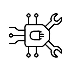 CPU Chip with Installation Tool Icon Design