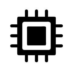 CPU Microchip with Pin Grid Icon Design