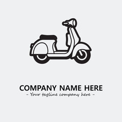 Fototapeta premium Scooter silhouette illustration black and white for logo company vector image 