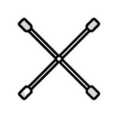 Cross Wrench for Tire Change Icon Design