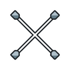 Cross Wrench for Tire Change Icon Design