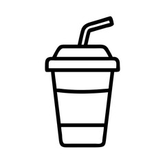 Cup with Straw and Lid Icon Design