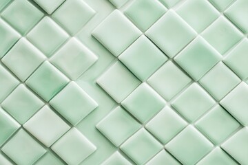 Fototapeta premium Green ceramic square tiles in geometric pattern