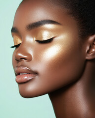 close up of beautiful black woman