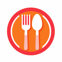 Cutlery icon on white background	