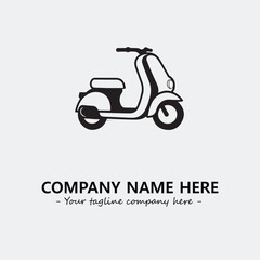Fototapeta premium Scooter silhouette illustration black and white for logo company vector image 