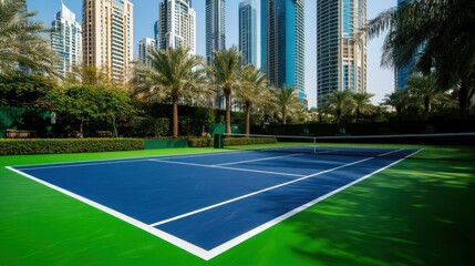 Luxurious tennis court in Dubai city gardens